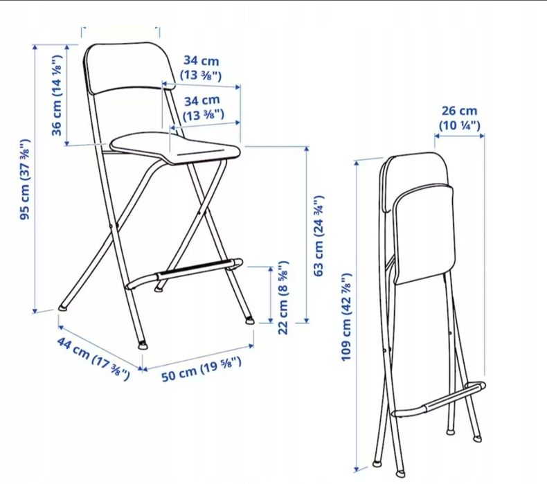Krzesło/Taboret/Hoker biały Franklin IKEA Nowy