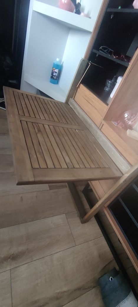 Stolik składany na balkon dąb lite drewno 83.5 cm x 52 cm