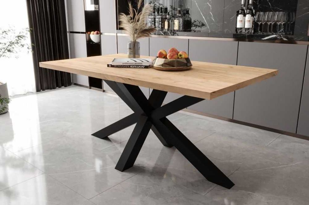 Stół rozkładany Loft PAJĄK 160(2*50)/90 Lancelot Wotan Craft Halifax