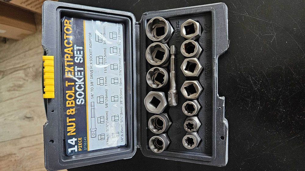 Zestaw do usuwania śrub uderzeniowych i nakrętek 14 szt, Wykrętaki