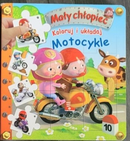 STAN BDB - Książeczka Mały Chłopiec z puzzlami Motocykle