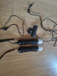 Dwa kontrolery ps move + kamerka