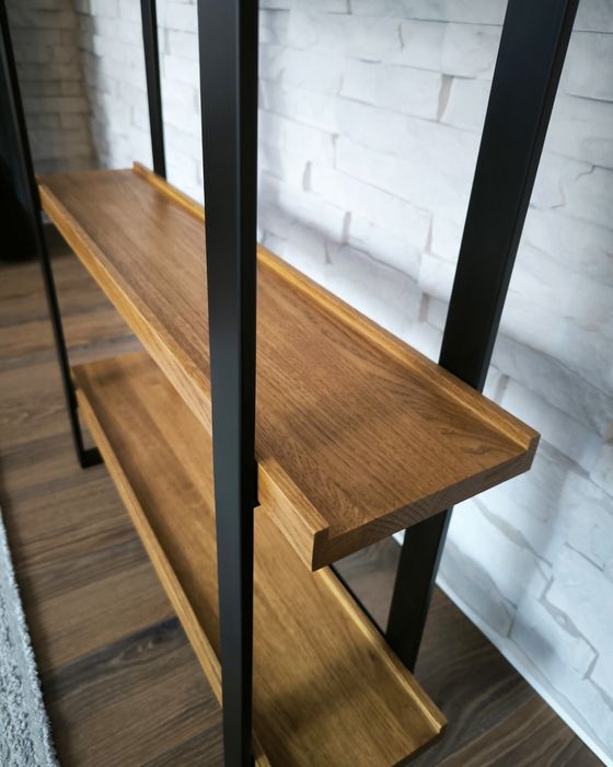 Wyprzedaż Ostatnie 2 sztuki. Regal/polki debowe z litego drewna loft i