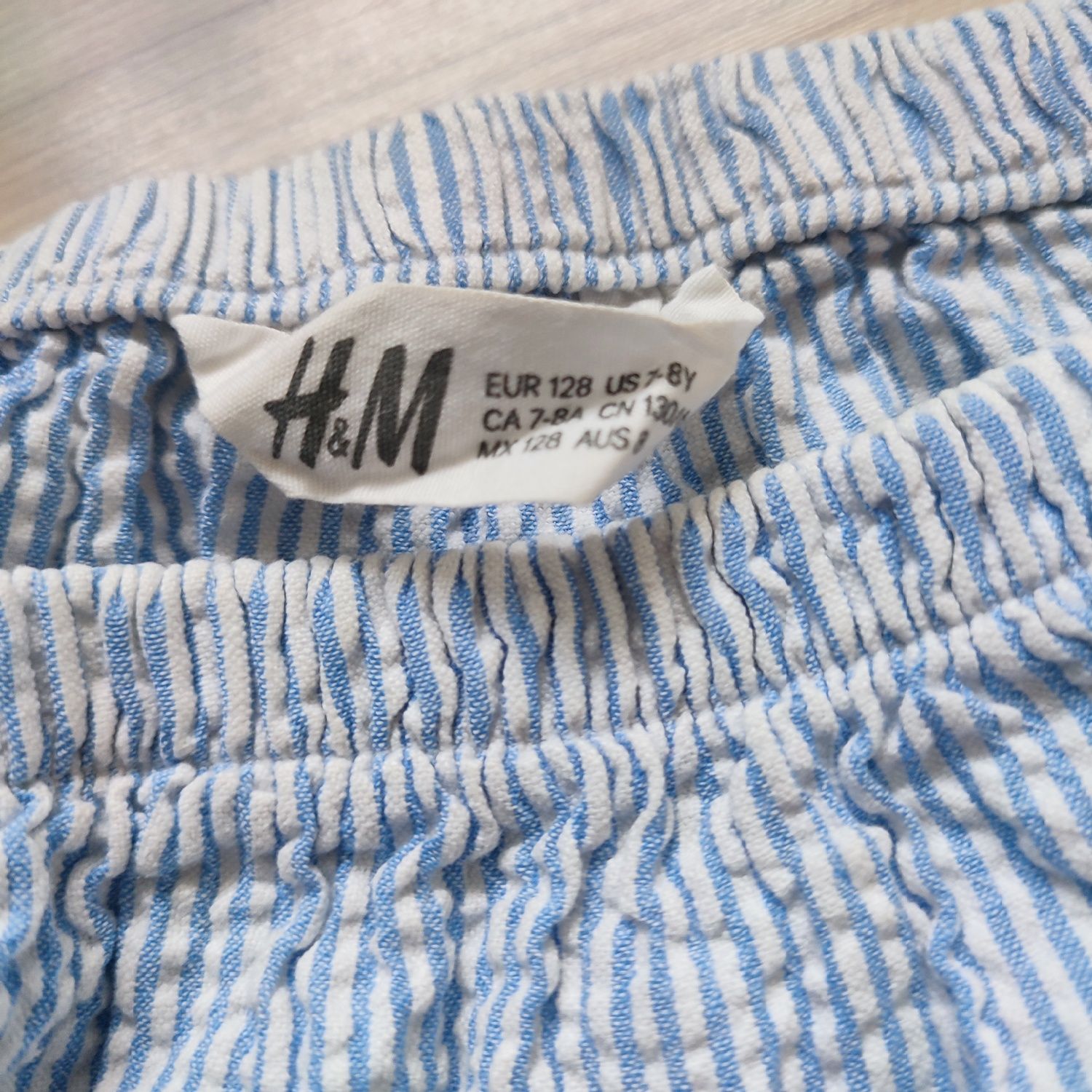Sukienka, tunika z H&M w paseczki  w stylu nadmorskim rozm.128 cm