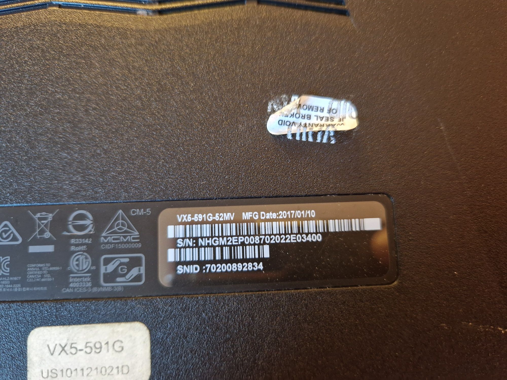 Laptop do gier gaming Acer VX 15 i5 GTX SSD WIN 11 bdb stan +
