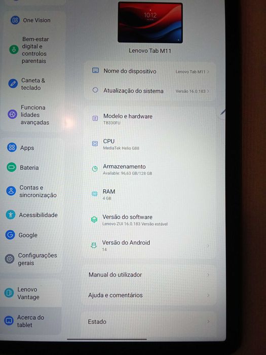 Tablet Lenovo Tab M11 como novo