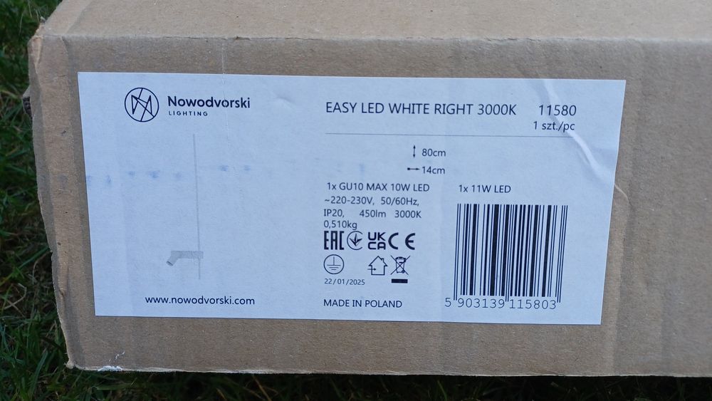 Lampa kinkietowa w kolorze białym Novodworski