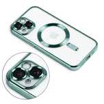 Plecki Silikonowe Etui Iphone 13/14/15Plus Pro Max Magsafe J Zielony