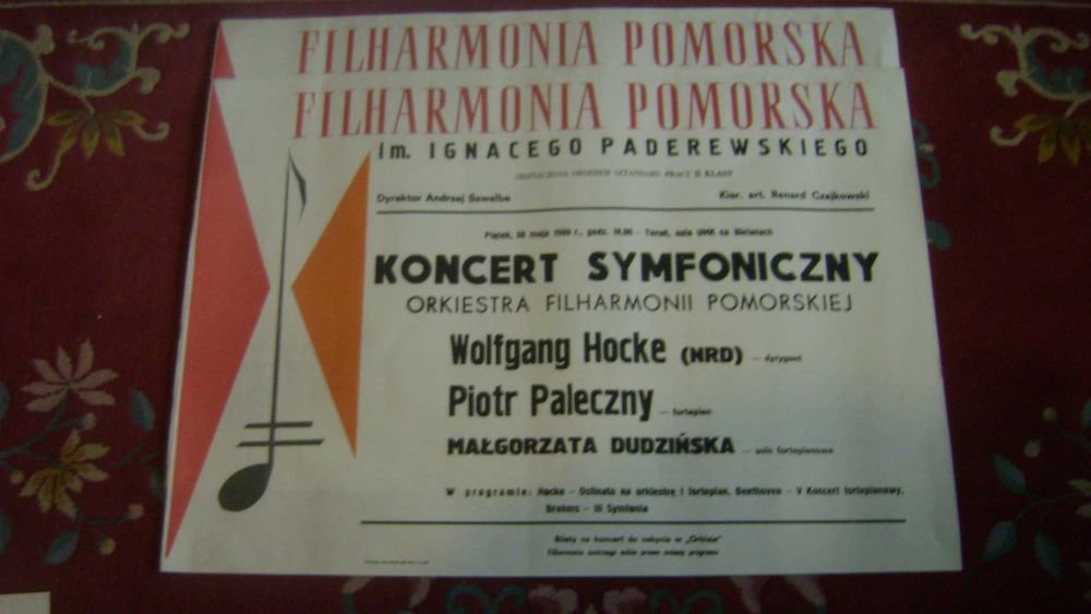 Starocie z PRL Gdańsk Plakat z Filharmonii Pomorskiej w 1980r. x 8szt.