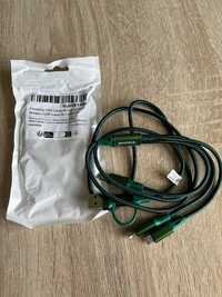 USB-кабель для зарядки 4 в 1 ŠKODA смарагдово-зеленого кольору.