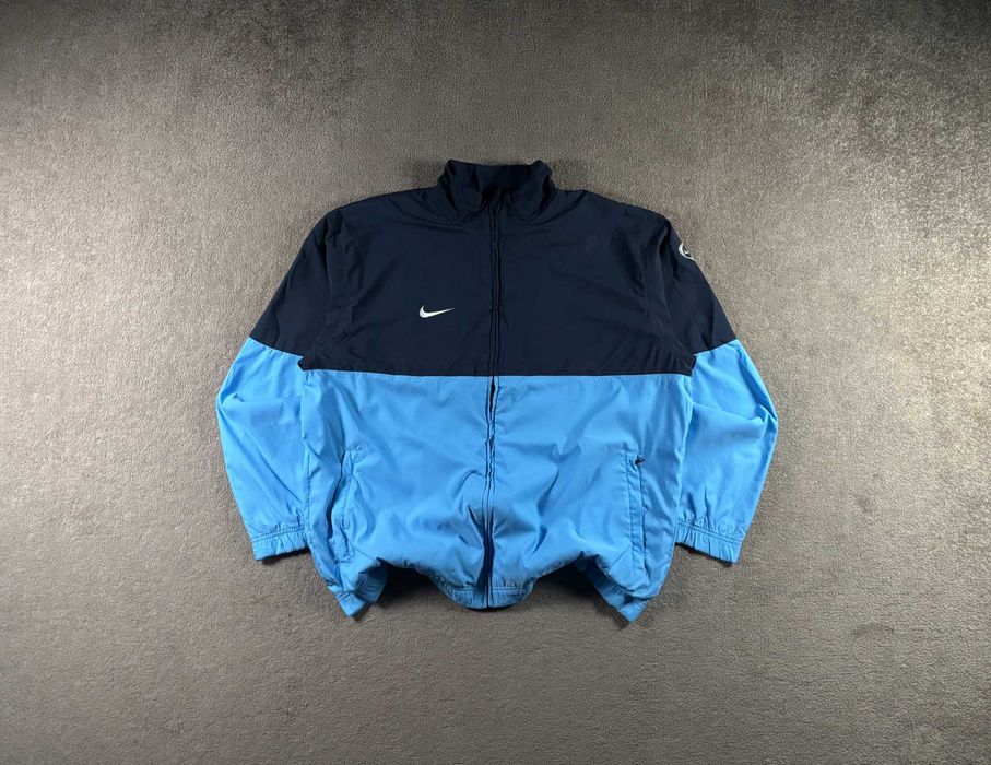 Kurtka Nike XL Niebieska Vintage Rozpinana Swoosh Granatowa Wiatrówka