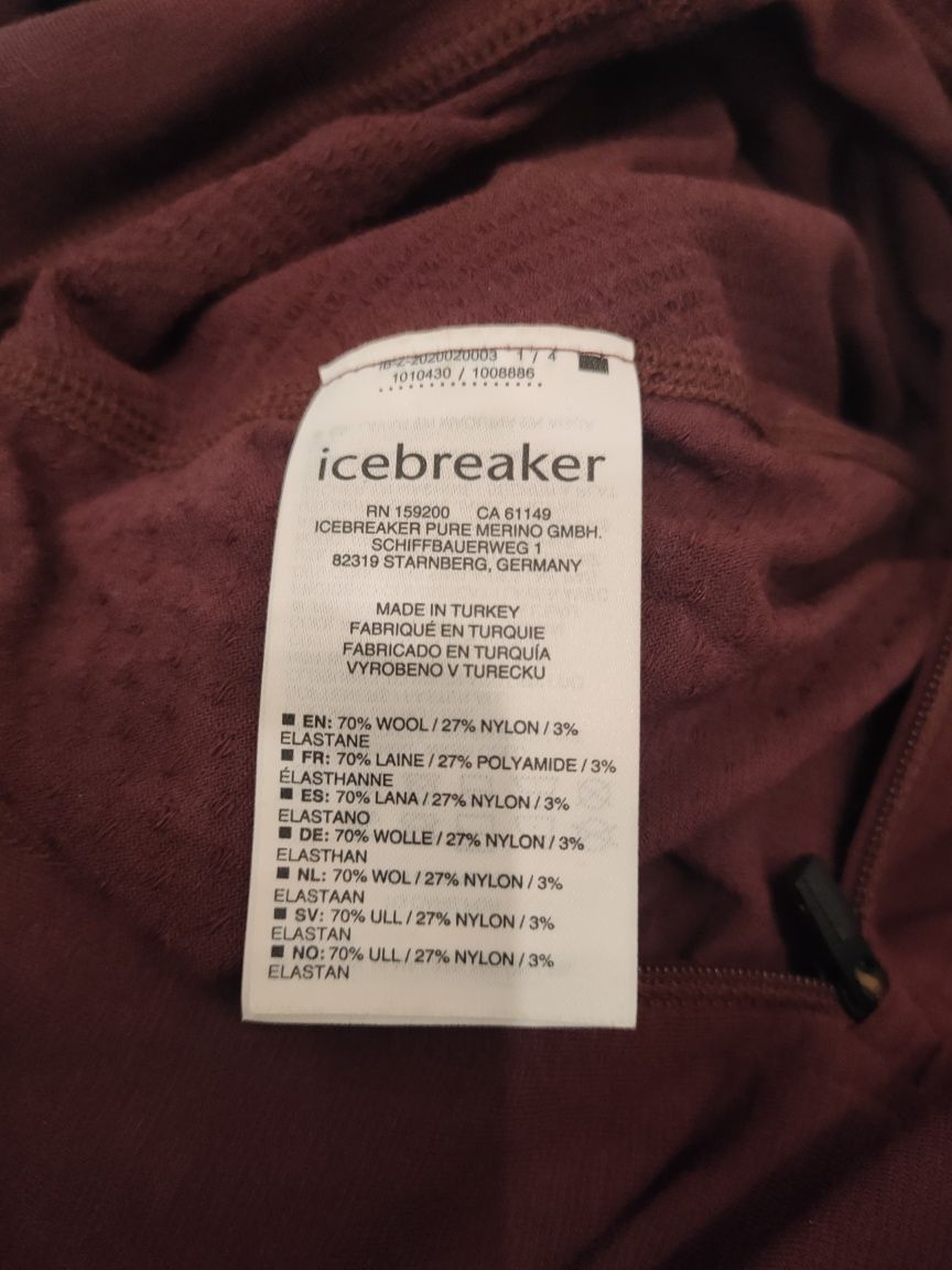nowa bluzka koszulka Icebreaker wełna merino merynos M/L 38/40 bordowa