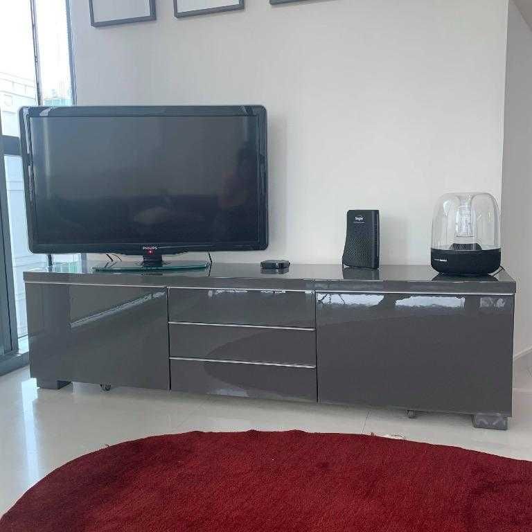 Szafki, komoda, IKEA BESTA BURS, komplet szary, RTV