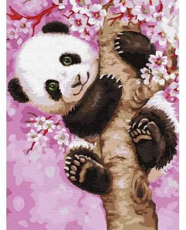 Malowanie po numerach 30x50 Figlarna panda