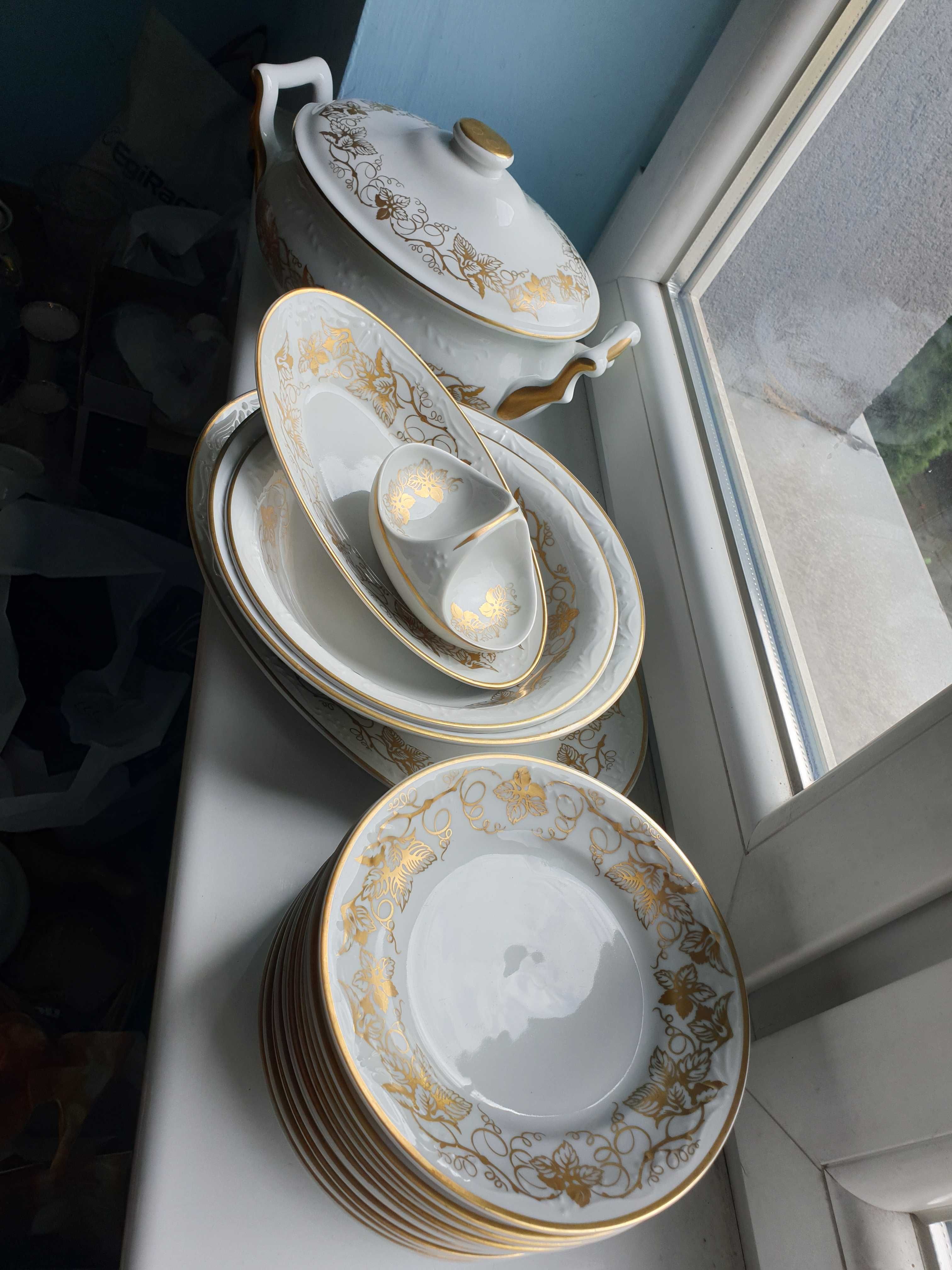 serwis porcelana złocona Karolina