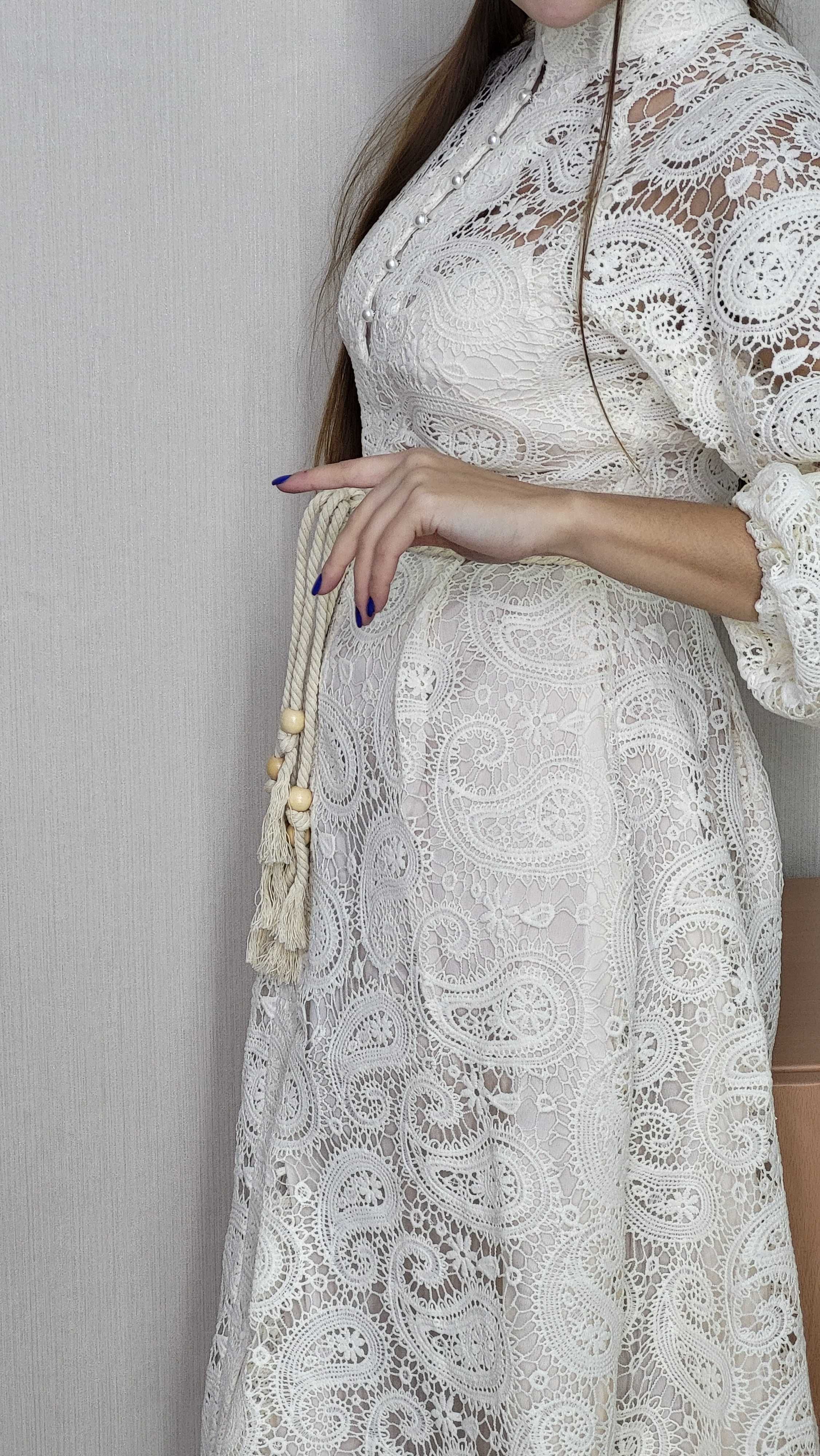 сукня біла мережевна святкова 100% бавовна