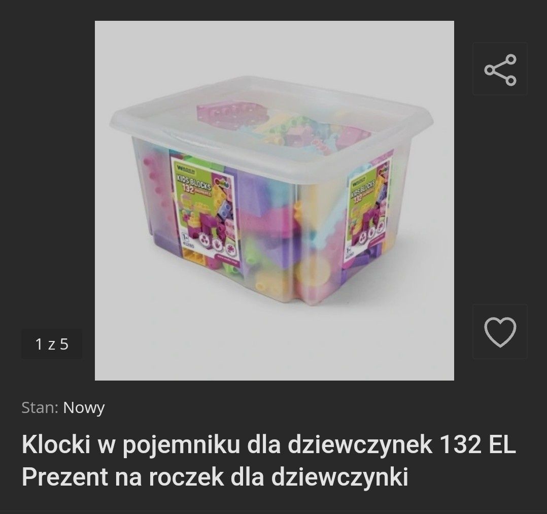 Klocki dla malucha 124 szt Wader