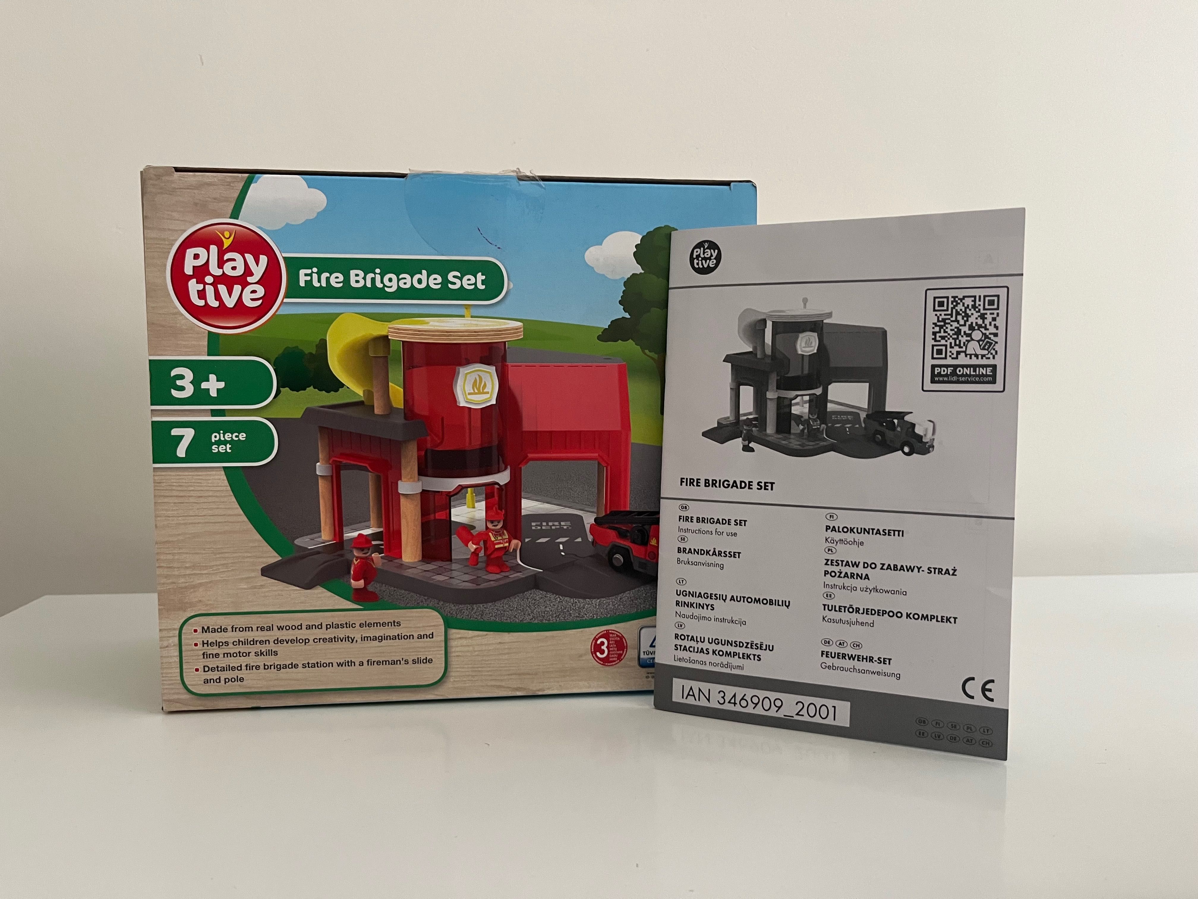 Straż pożarna, remiza drewniana Lidl, cały zestaw, jak nowy.Z GRATISEM