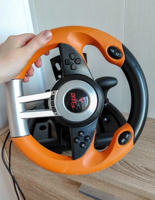 Дротове кермо ігрове як нове Speedlink drift racing wheel pc педалі