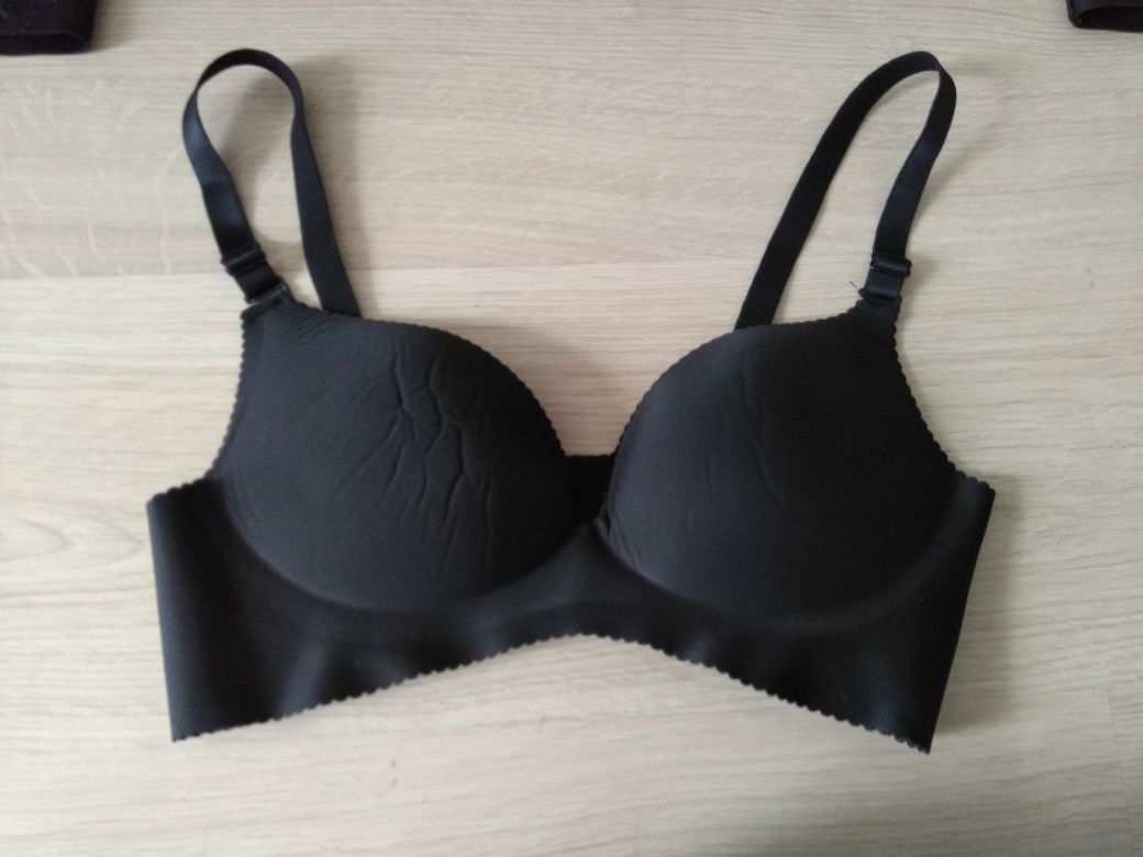 Nowe czarne biustonosze M/ 75B. 5 sztuk koronka bez fiszbin sportowy