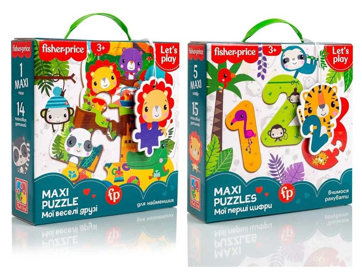 Максі пазли Fisher-Price. Мої веселі друзі. Мої перші цифри 15шт