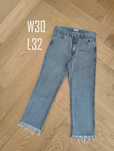 Jeansy damskie Wrangler W30 L32 Retro straight szare proste wysoki