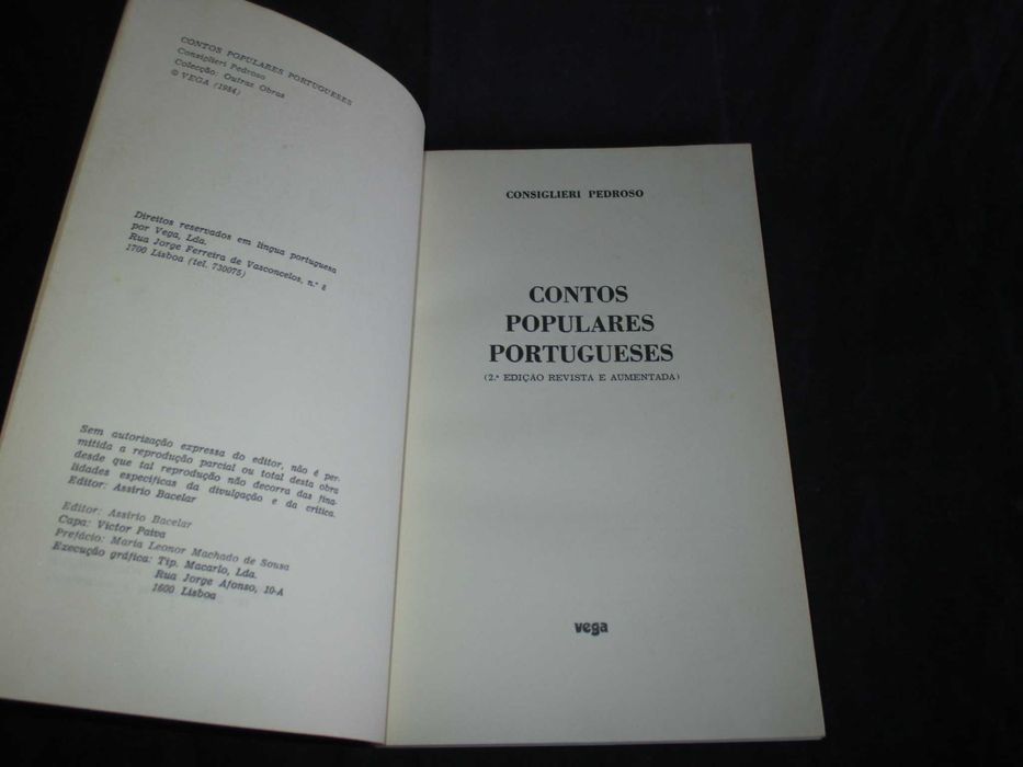 Livro Contos Populares Portugueses Consiglieri Pedroso