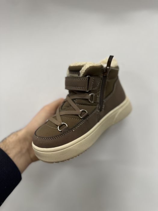 Черевики на зиму 26-32, коричневі ботинки на овчині,пакунок малюка