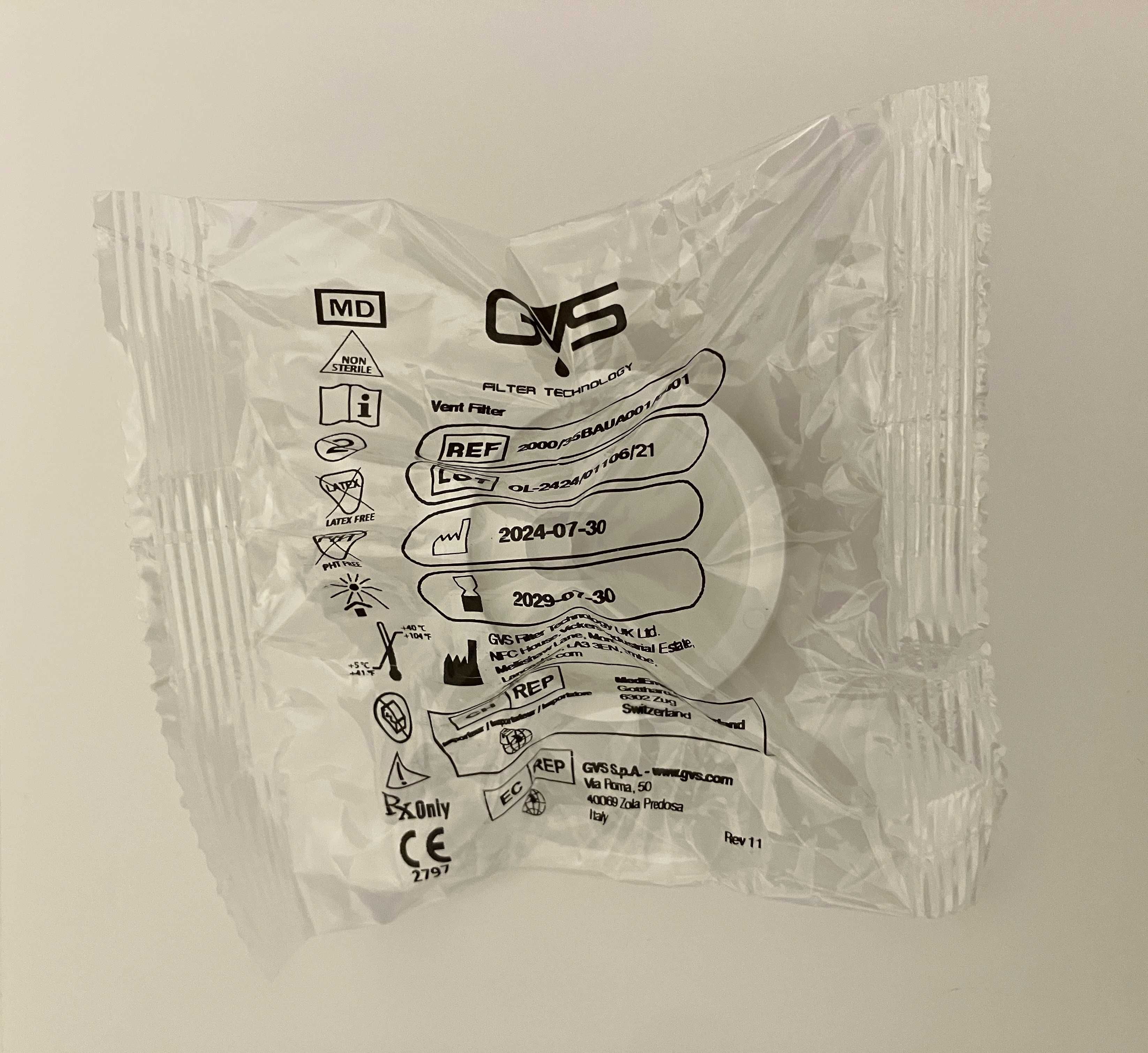 Filtro Bacteriológico para autoclave compatível de 1/8