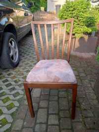 Krzesła drewniane PRL na sprężynach