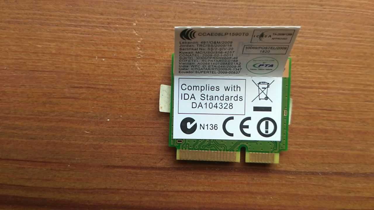 WiFi Bluetooth адаптер для ноутбука Mini PCI-E