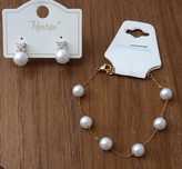 Conjunto de Pulseira em Aço + Brincos - Novos
