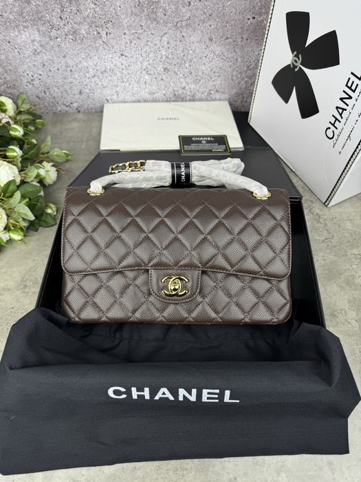 Сумка Chanel Chocolate Gold Texture шкіра | шоколадна