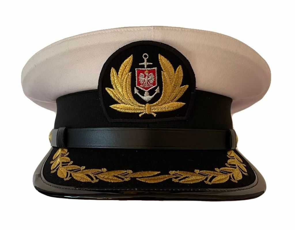 Czapka KAPITAŃSKA mundurowa wyjściowa wyprężona 56 czapka kapitana