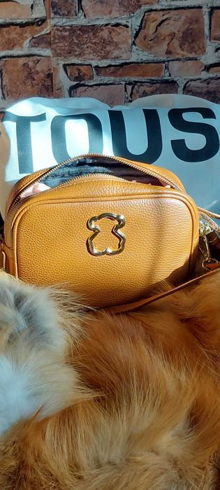 Torebka skórzana "Miś"Tous w kolorze jasnego brązu