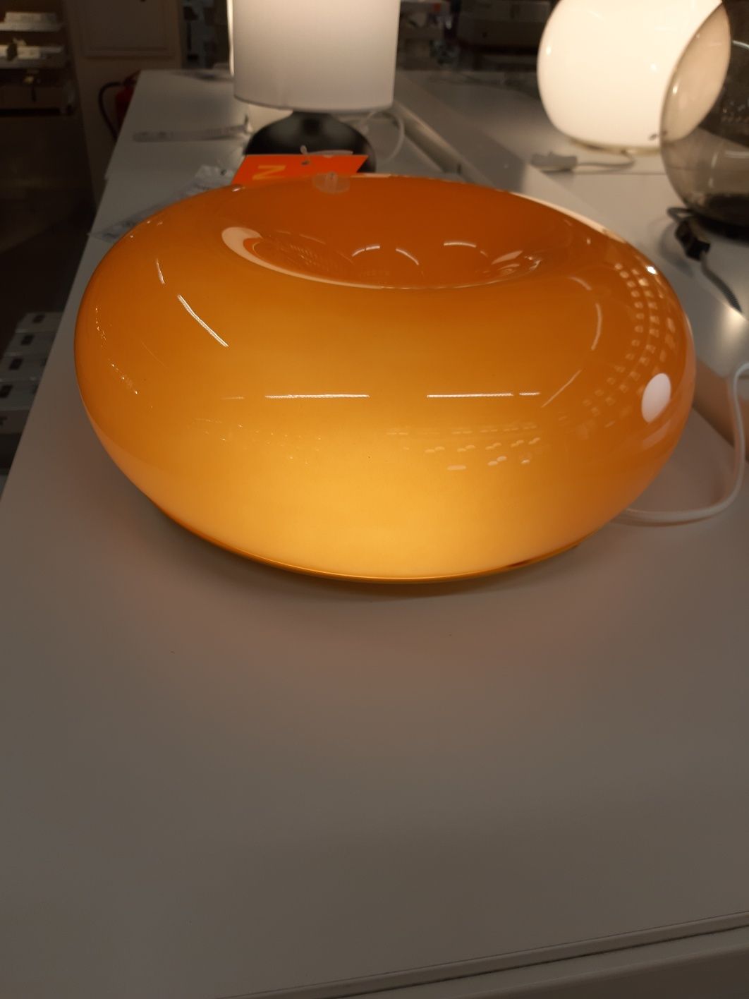 Lampa varmblixt Ikea pączek donat pomarańcz szkło kolekcja limited mar