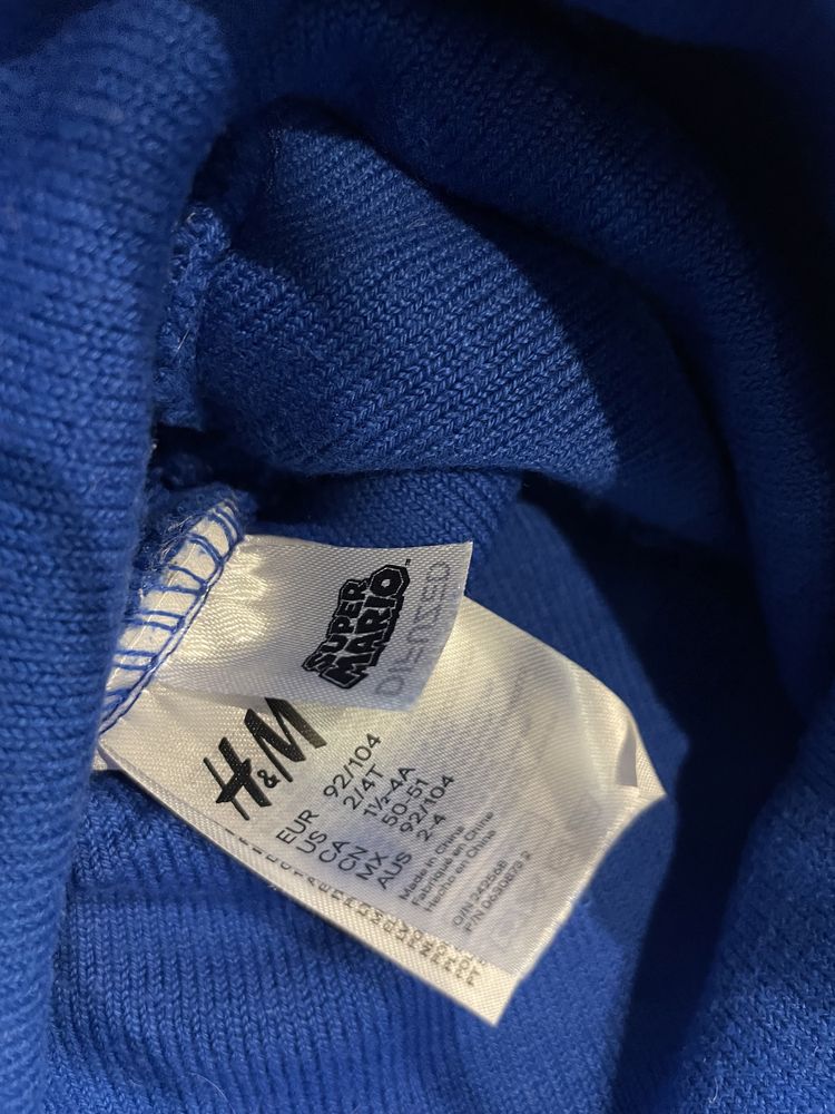 Czapka chłopięca h&m 92 / 98 / 104 Mario