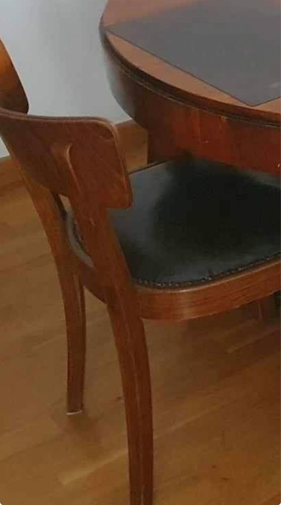 Stoł i 4 krzesla art deko.