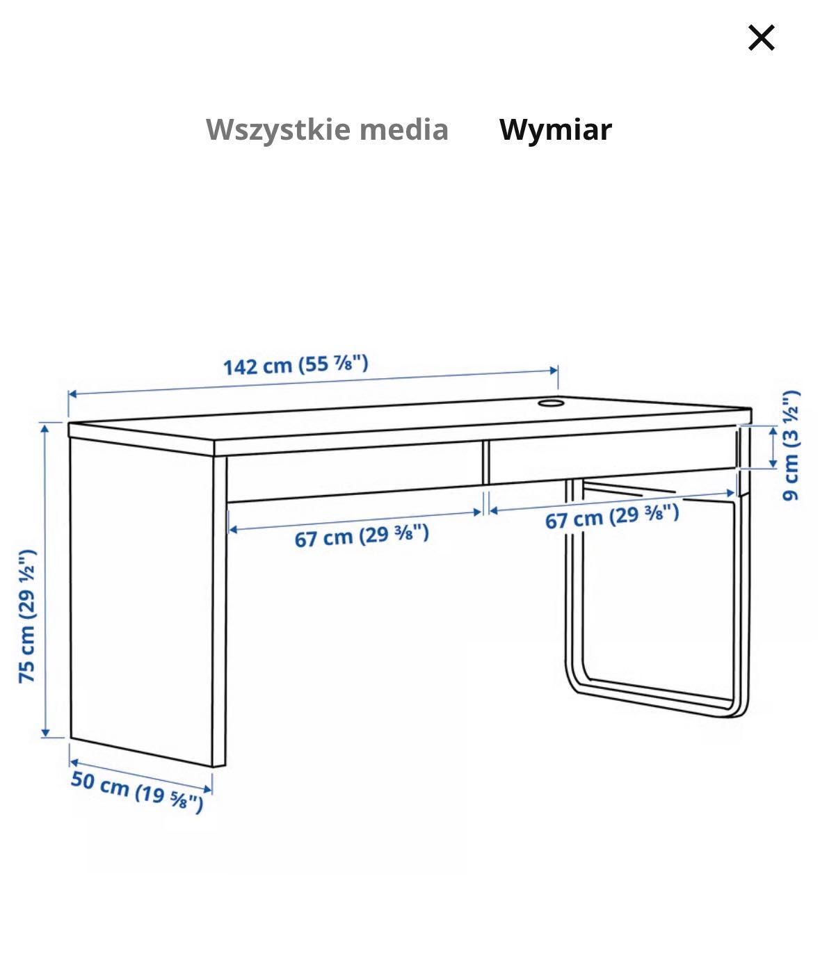 Biurko Ikea micke czarnobrązowe