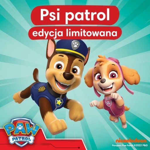 Pieluchomajtki Pampers Pants 5 Psi Patrol 66szt. - Taniej!