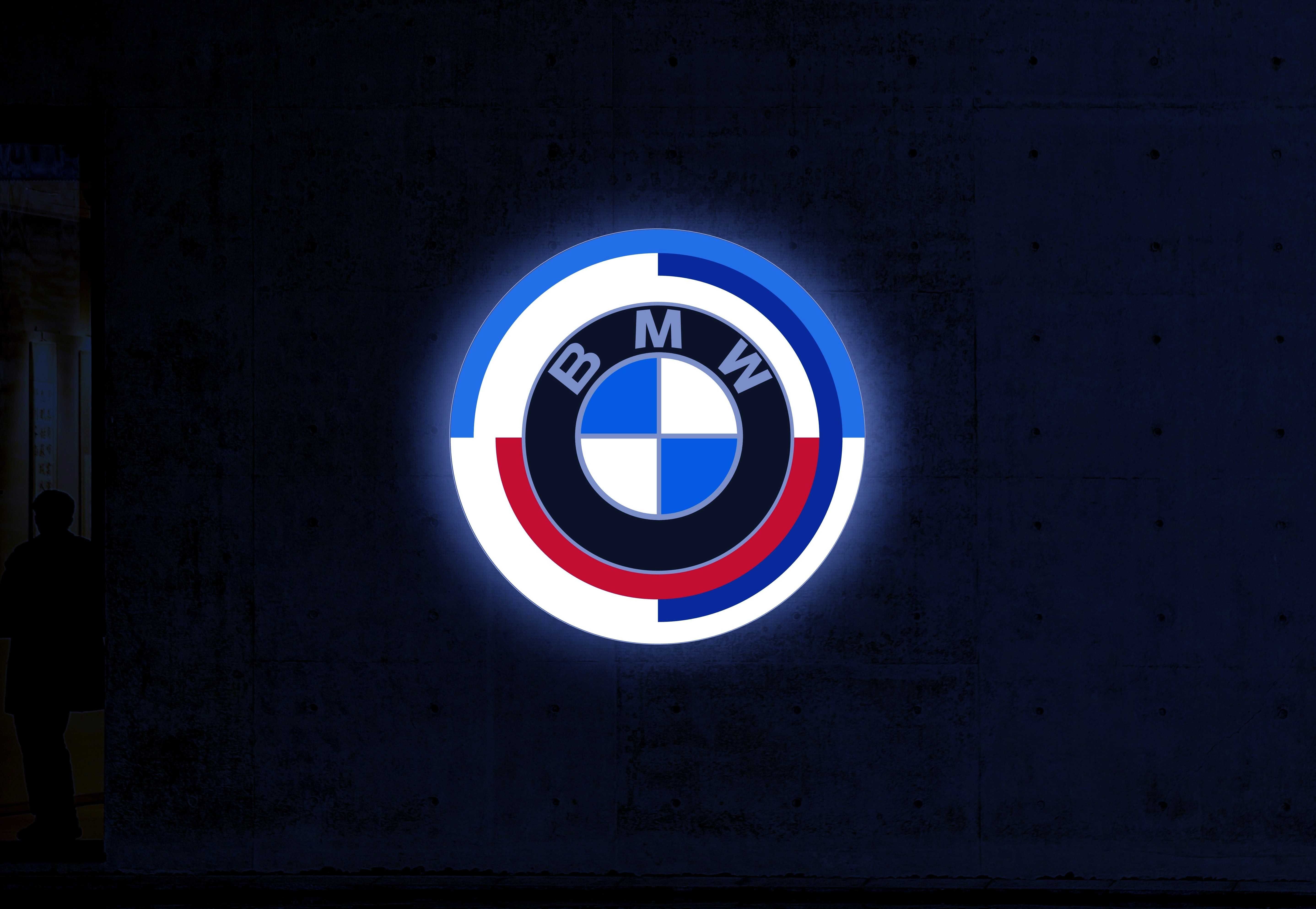 Logo 3D LED BMW M POWER, Neon, Lampka neonowa, Baner, Reklama, Plafon