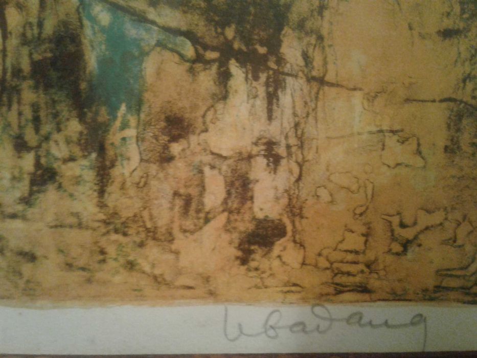 Quadro com litografia numerada e autografada