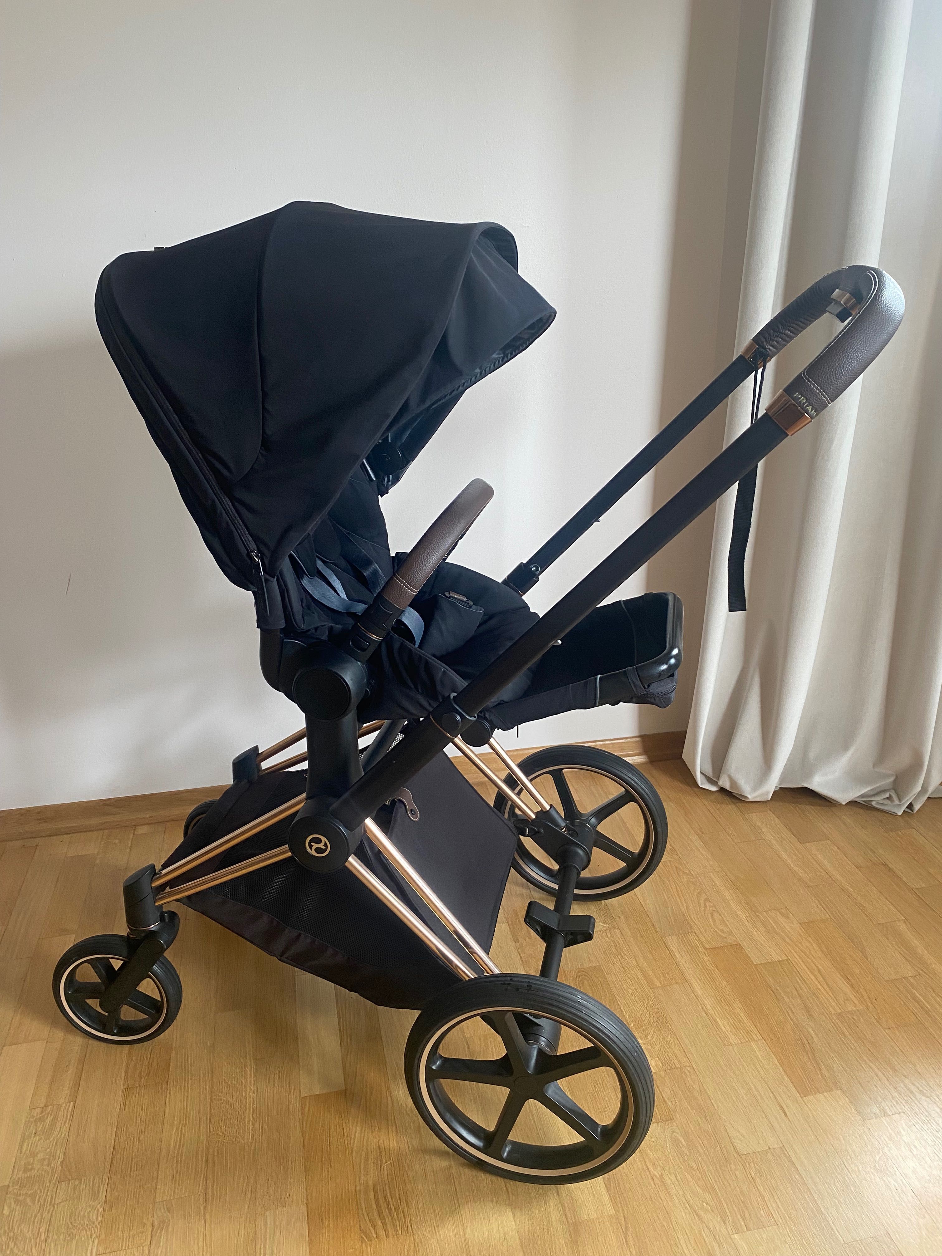Cybex Priam rose gold zestaw 2w1, gondola + spacerówka oraz akcesoria