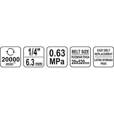 Szlifierka Pneumatyczna Taśmowa 20X520Mm Yato