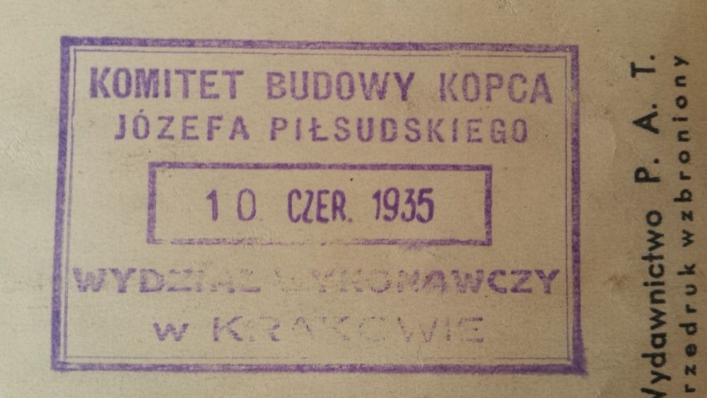 Karta pocztowa okolicznościowa Piłsudzki budowa kopca 1935