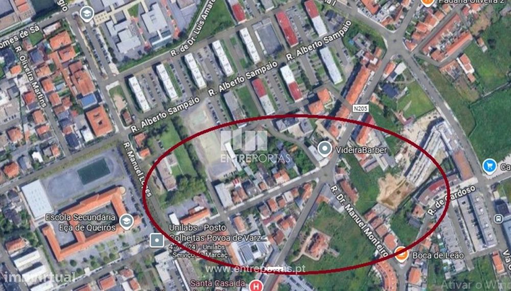 Venda de Lote c/958m2, no centro da cidade, na Póvoa de Varzim