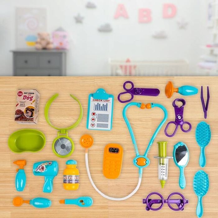 Zestaw Mały Doktor Lekarz Weterynarz Piesek Akcesoria Opieka Prezent
