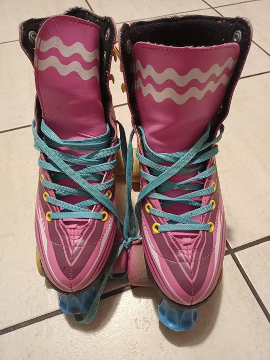 Wrotki różowe damskie dziewczęce 38