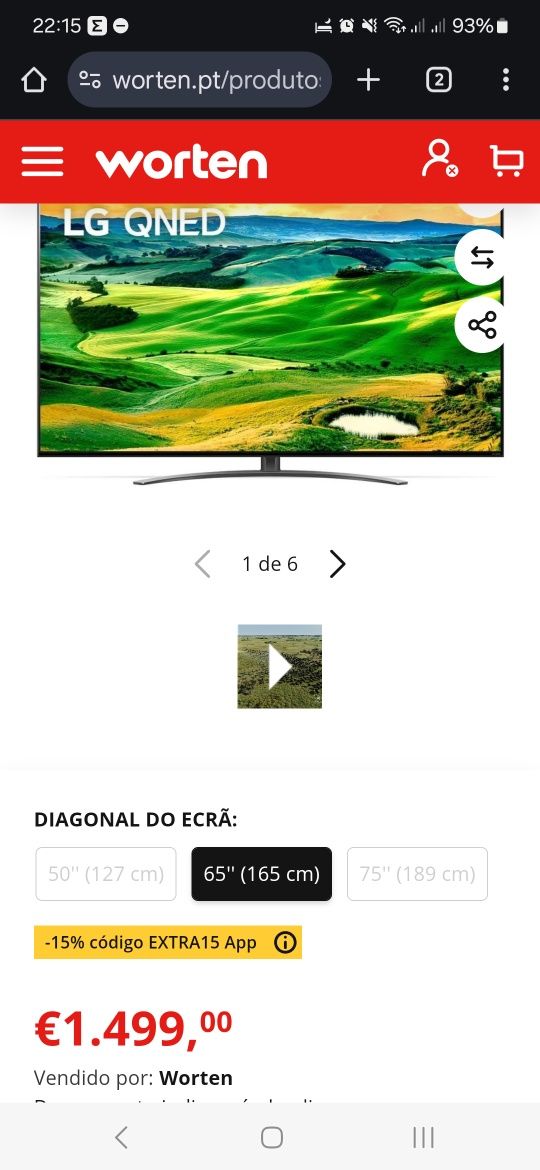 TV LG 65'' 4K Tecnologia QNED
