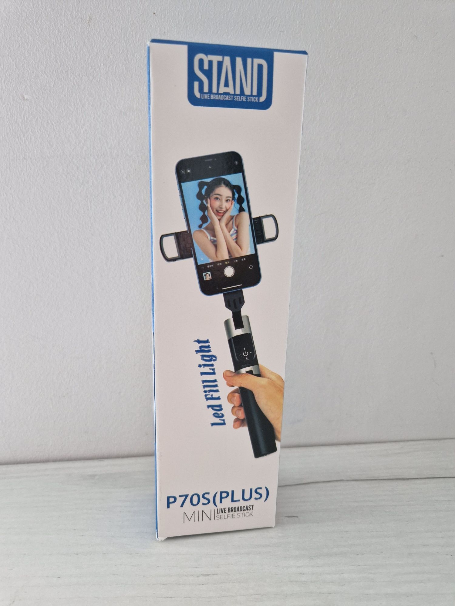 UCHWYT SELFIE MINI odpinanym pilotem bluetooth i tripodem P70S Plus